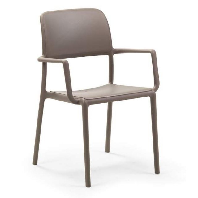 Nardi Riva outdoor dining chairs with arms taupe