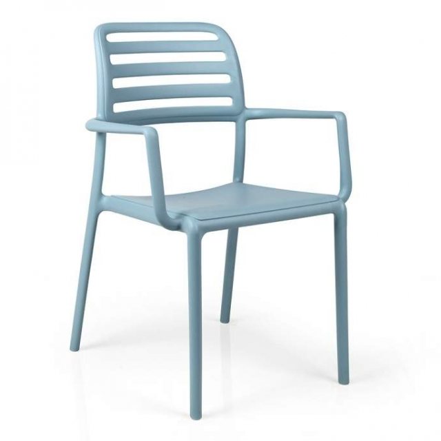 Nardi Costa outdoor dining chairs with arms blue
