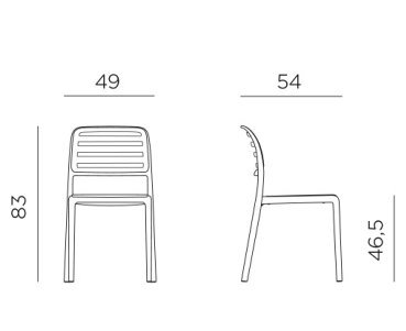 Nardi Costa outdoor dining chairs dimensions