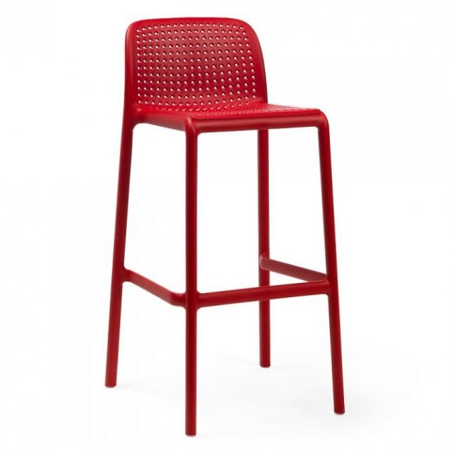 Nardi Lido outdoor high barstool red