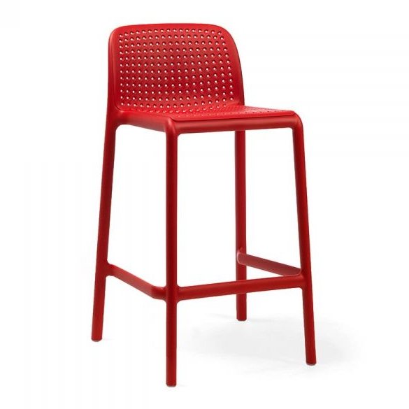 Nardi Lido outdoor low barstool red