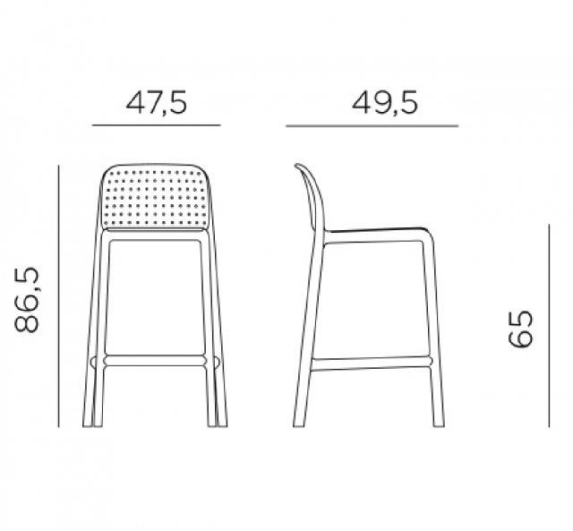 Nardi Lido outdoor low barstool dimensions