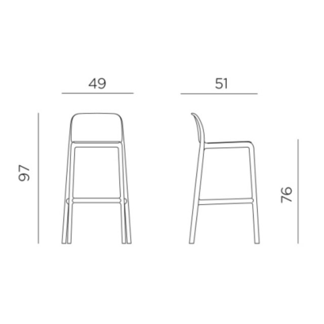 Nardi Faro outdoor high barstool dimensions