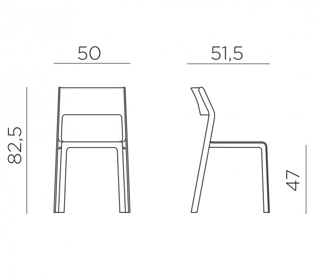 Nardi Trill outdoor dining chair dimensions