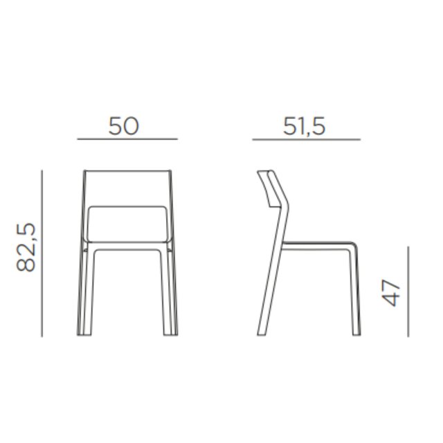 Nardi Trill outdoor dining chair dimensions