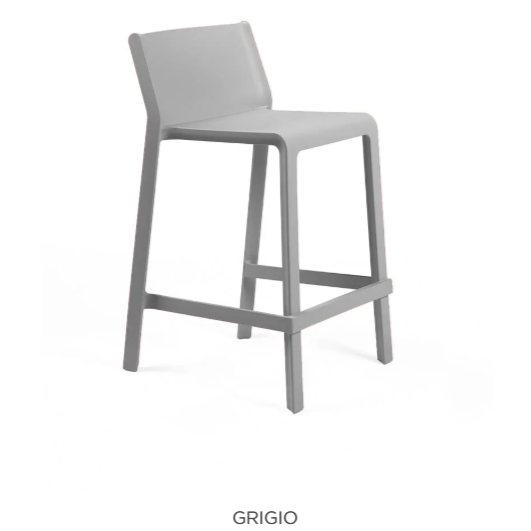 Nardi Trill outdoor low barstool in grigio