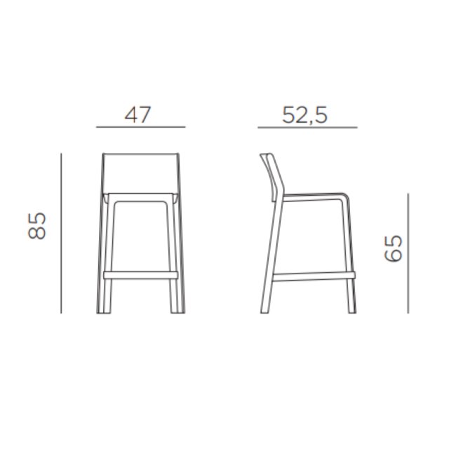 Nardi Trill outdoor low barstool dimensions