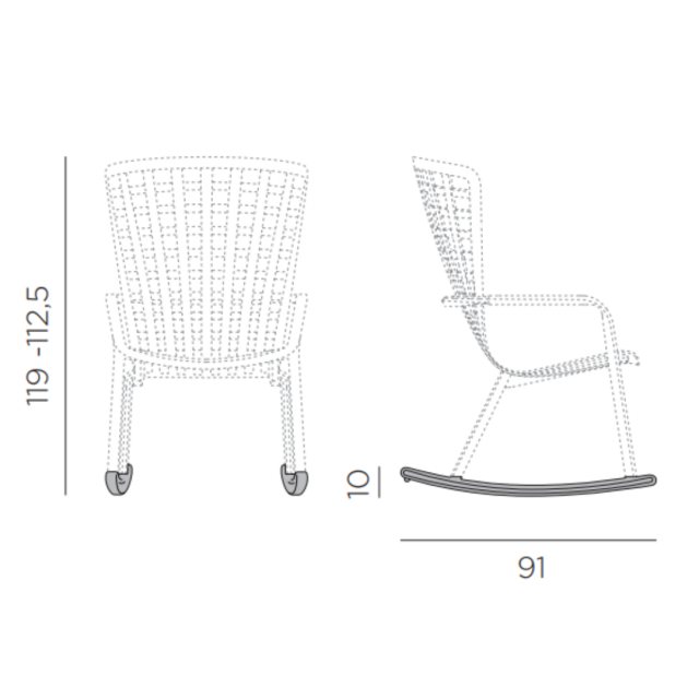 Nardi Folio rocking kit dimensions