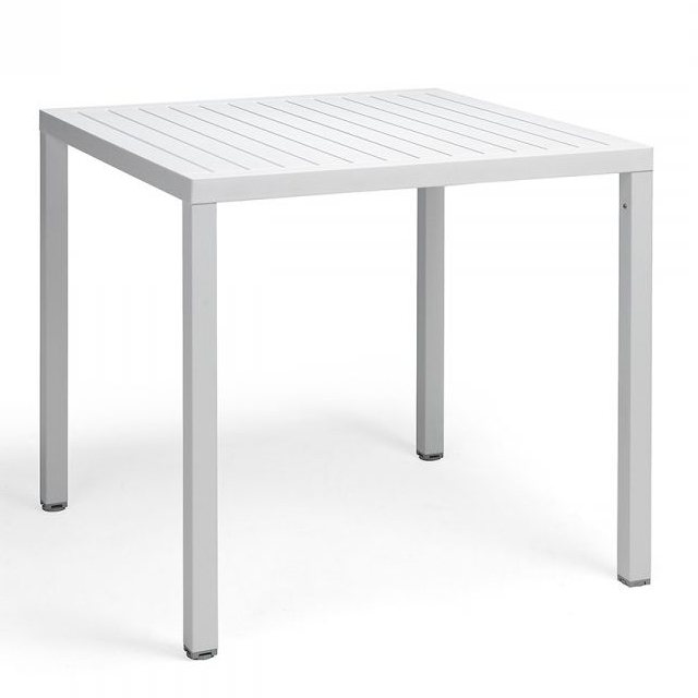 Nardi Cube 80 outdoor dining table white