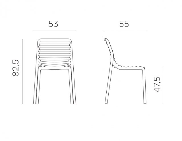 Nardi Doga dining chair dimensions