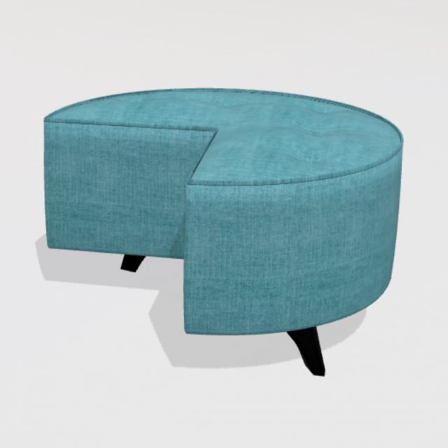 Fama Arianne Love QM medium round footstool with 10cm feet