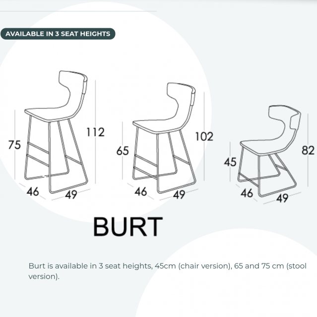 Fama Burt dining & barstool schematic