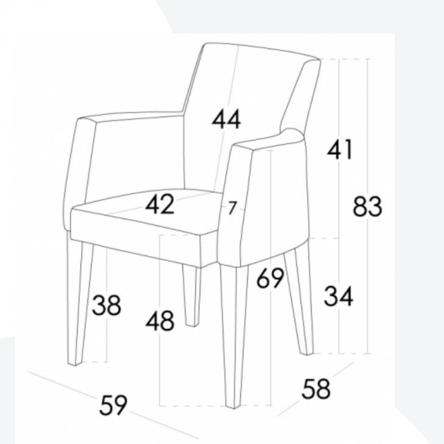 Fama Marilin accent chair schematic