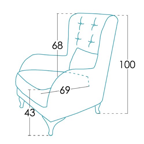 Fama Aston armchair dimensions