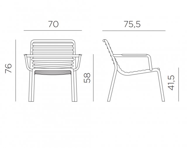 Nardi Outdoor Nardi Doga relax set - 2 x armchairs & 1 x table