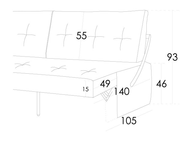 Fama Indy sofabed sketch