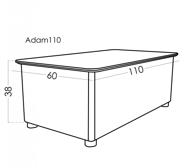 Fama Tab Adam 110 - lift up storage table dimensions