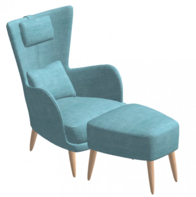 Fama Kylian Chair with footstool