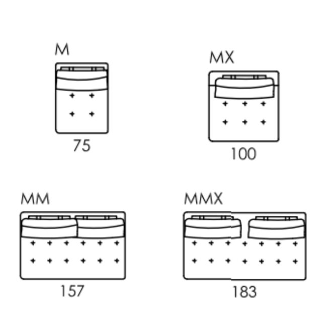 Fama Manacor armless module dimensions