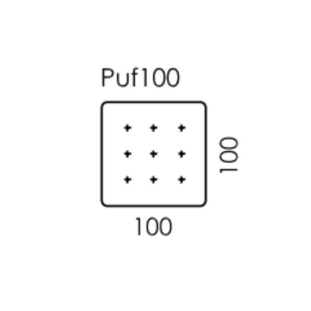 Fama Manacor footstool - PUF100 dimensions