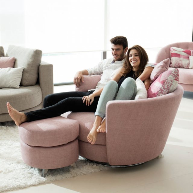 Loveseat shop with footstool