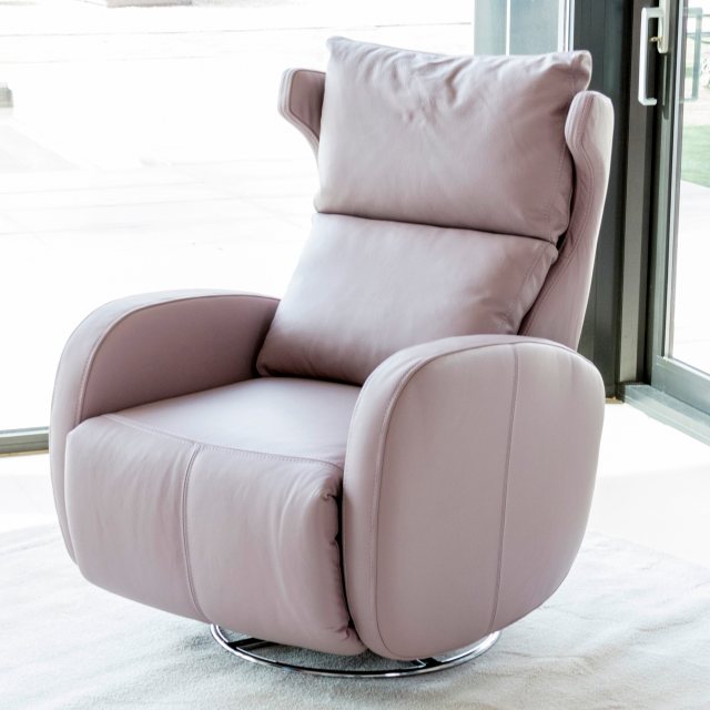 fama kim leather swiveling recliner