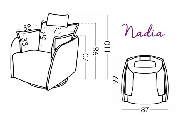 Fama Nadia armchair dimensions