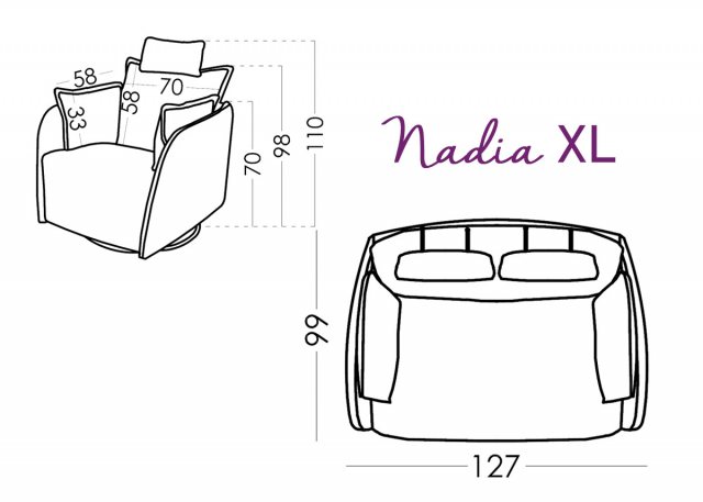 Fama Nadia XL armchair dimensions