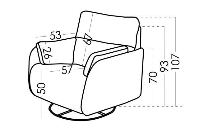 Fama Adan armchair dimensions