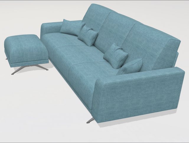 Fama Boston sofa with footstool A+PT fabric