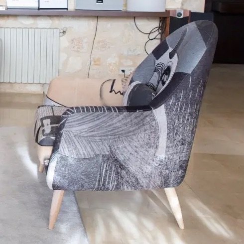 patterned accent chair