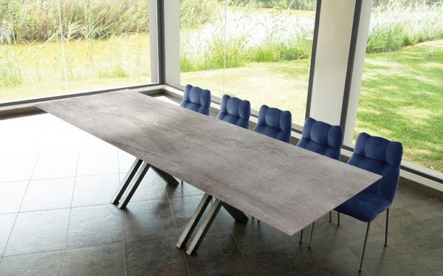 Crossfire extending dekton dining table