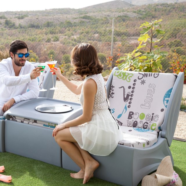 padded outdoor seating
