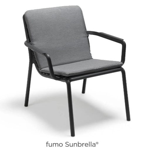 Nardi Doga relax armchair seat pad in fumo sunbrella