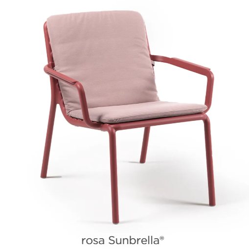 Nardi Doga relax armchair seat pad in rosa sunbrella