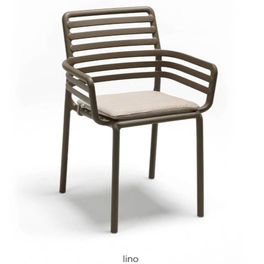 Nardi Doga dining armchair seat pad in lino