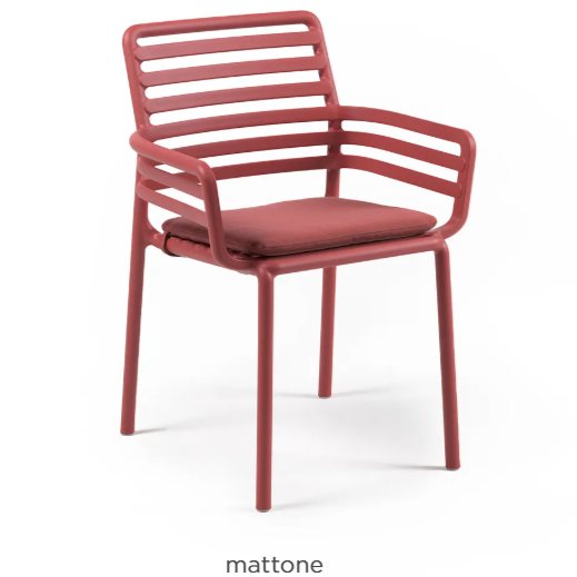 Nardi Doga dining armchair seat pad in mattone