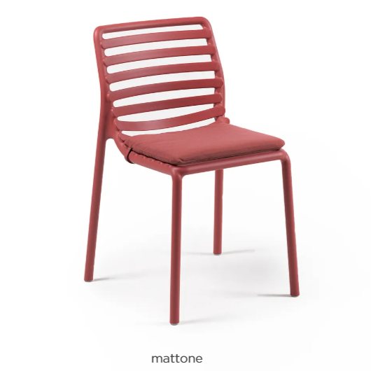 Nardi Doga bistrot dining chair seat pad in mattone