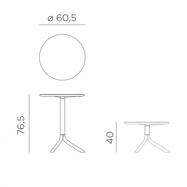 Nardi Spritz dining/coffee table dimensions