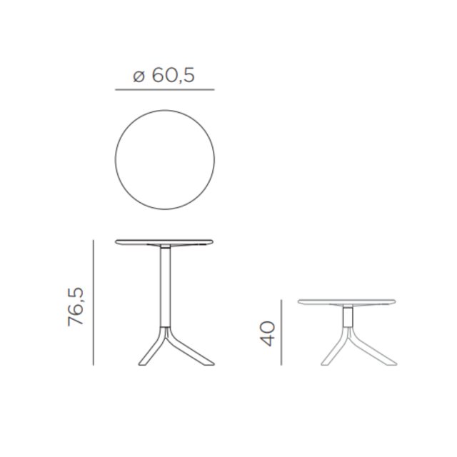 Nardi Spritz dining/coffee table dimensions