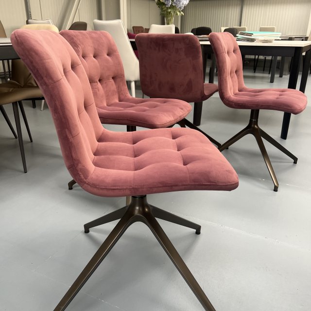 Bontempi Casa 4 x Kuga Slim dining chairs 4079 - covered in M028 - TVT05