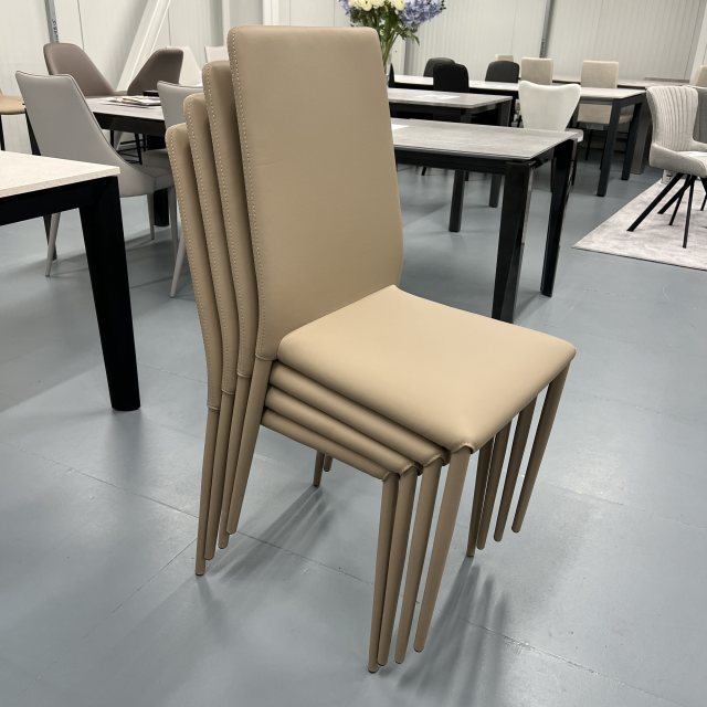 Bontempi Casa 4 x Bontempi Casa Malik dining chairs - covered in 4007 ECO-TR518