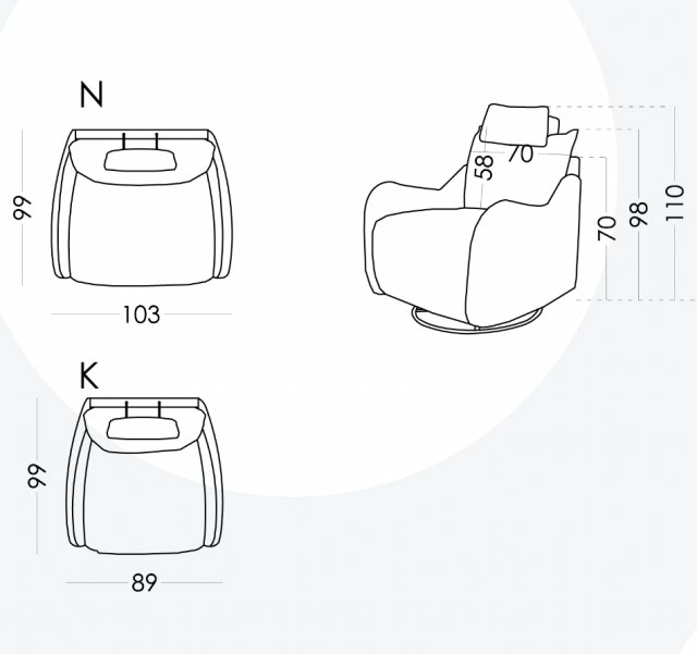 Fama Abel armchair dimensions