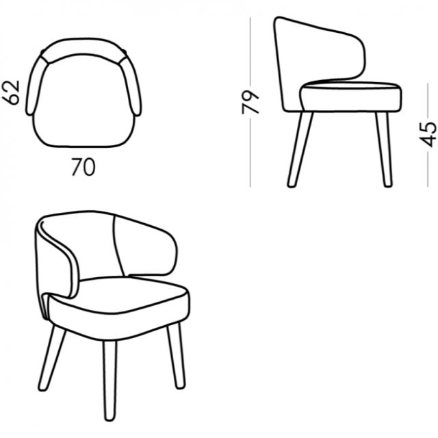 Fama Aquarius accent chair measurements