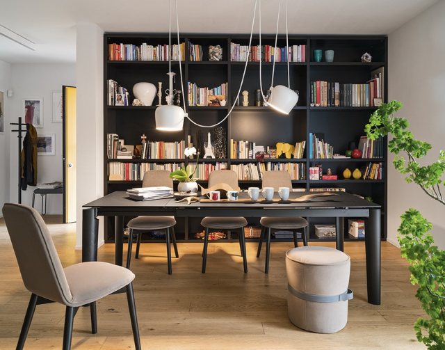 Large modern extending dining table