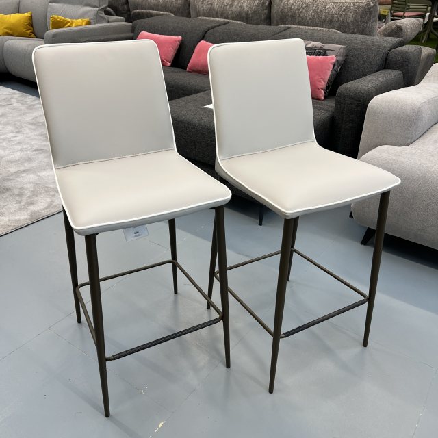 Bontempi Casa 2 x Bontempi Casa Nata low barstools - covered in TR516 faux leather