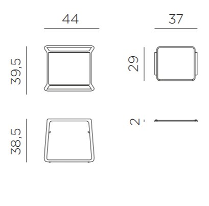 Nardi Pop outdoor lounger table dimensions