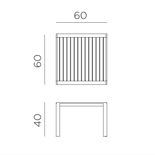 Nardi Aria Tavolino outdoor table dimension - 60cm