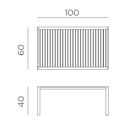 Nardi Aria Tavolino outdoor table dimensions - 100cm