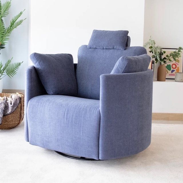 Large Fama swivel reclining armchair